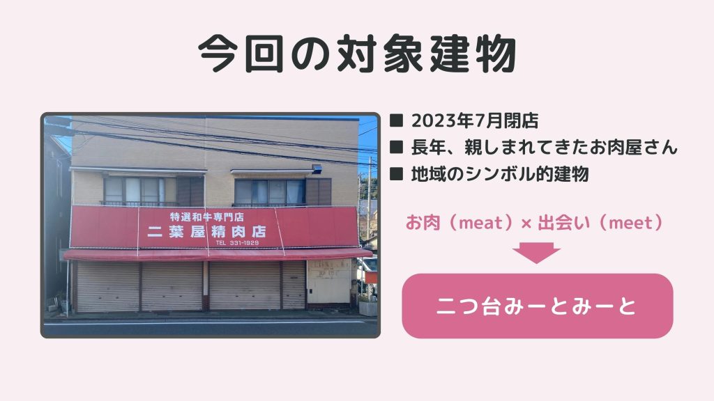 改修した建物の元々の外観画像。赤いテント屋根が地域でも目立つ目印になっていた